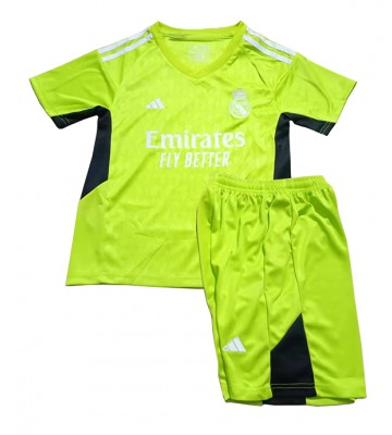 Lacne Dětský Futbalové dres Real Madrid Brankarsky  2023-24 Krátky Rukáv - Domáci (+ trenírky)